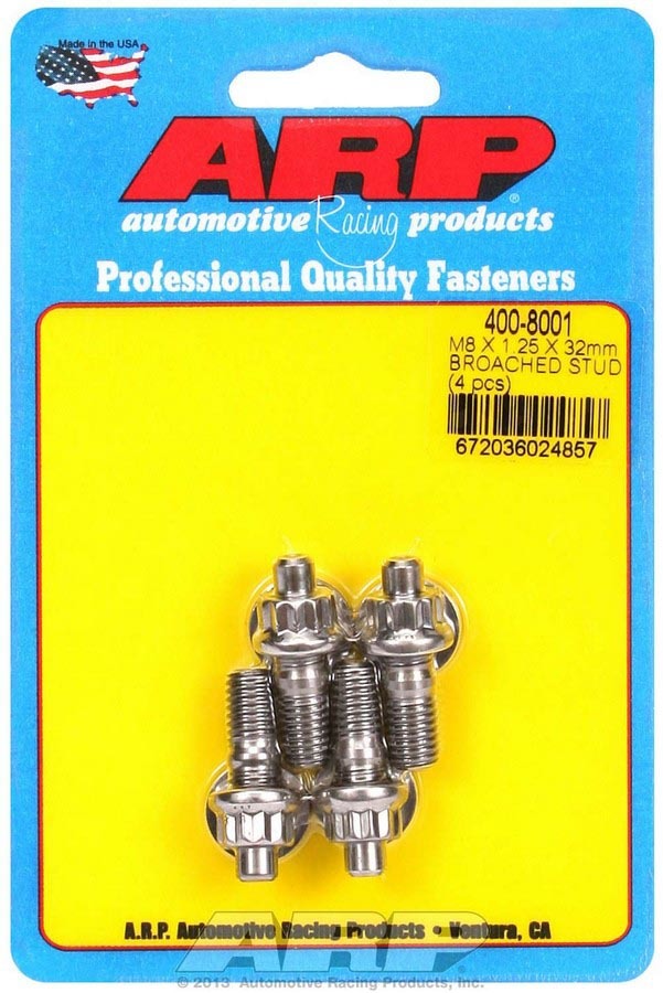 S/S Stud Kit - (4) M8 x 1.25in x 32mm