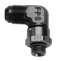#12 x 1-1/16-12 90-Deg Swivel Adapter Black